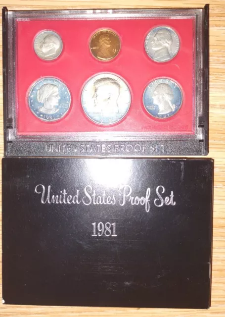 1981 S Proof Set Type 2 All Six COINS Bulbous Serif S Mark US Mint United States