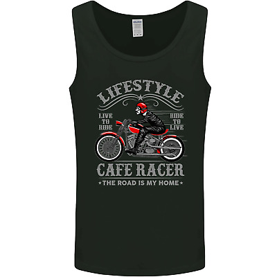 Lifestyle Cafe Racer Biker Motorcycle Mens Vest Tank Top