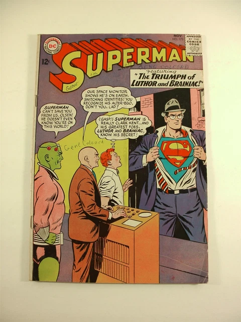DC Comics SUPERMAN No. 173 NOV 1964 (VG+) Comic Book features Luthor & Brainiac