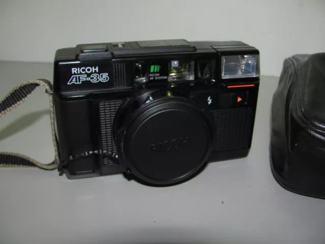 Vintage Ricoh AF-35 Point & Shoot 35mm Film Camera With Case Tested & Working 2