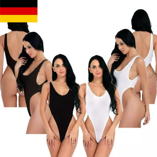 DE Damen Bodys Stringbody Rückenfrei Dessous Bademode Catsuit Nachtwäsche