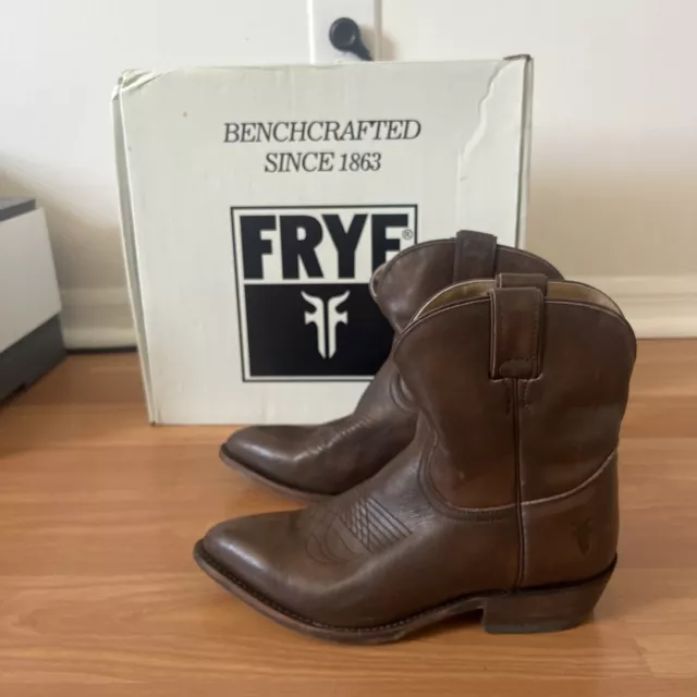 FRYE BOOTS BILLY Short 77816 Leather Western Cowgirl Size 8B Brown $80. ...