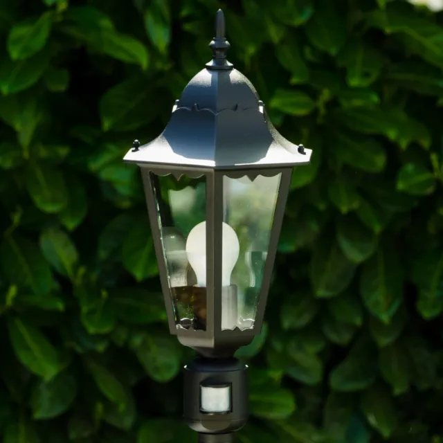 Garten Stehlampe mit Bewegungsmelder Aussen Steh Leuchte Laterne Wege Lampe Glas 2