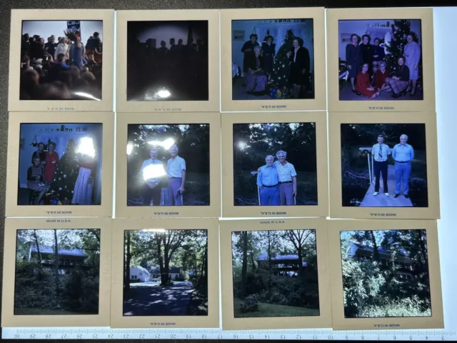 Vintage 35mm 12 Family Slides Large Format Photos Pictures - People, Places D