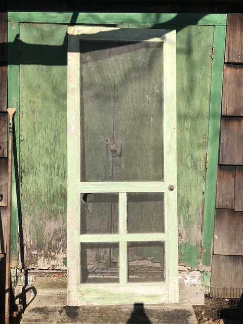 80” X 30” Antique Vintage Old Victorian Wood Wooden Storm Screen Exterior Door