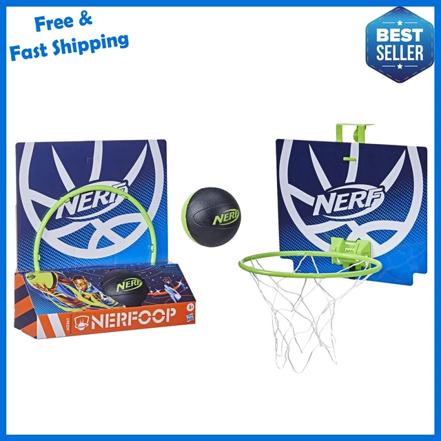 Nerf Nerfoop, The Classic Mini Foam Basketball and Hoop, Hooks On Doors