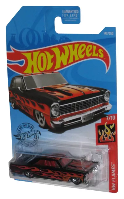 Hot Wheels Hw Flames 7/10 (2017) Noir '66 Chevrolet Nova Voiture Jouet 143/250