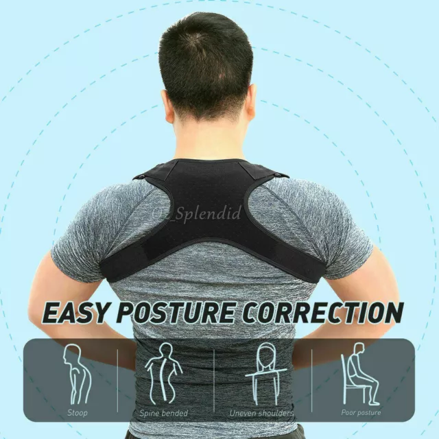 Posture Corrector Adjustable Back Shoulder Belt Support Body Brace Back Unisex 3