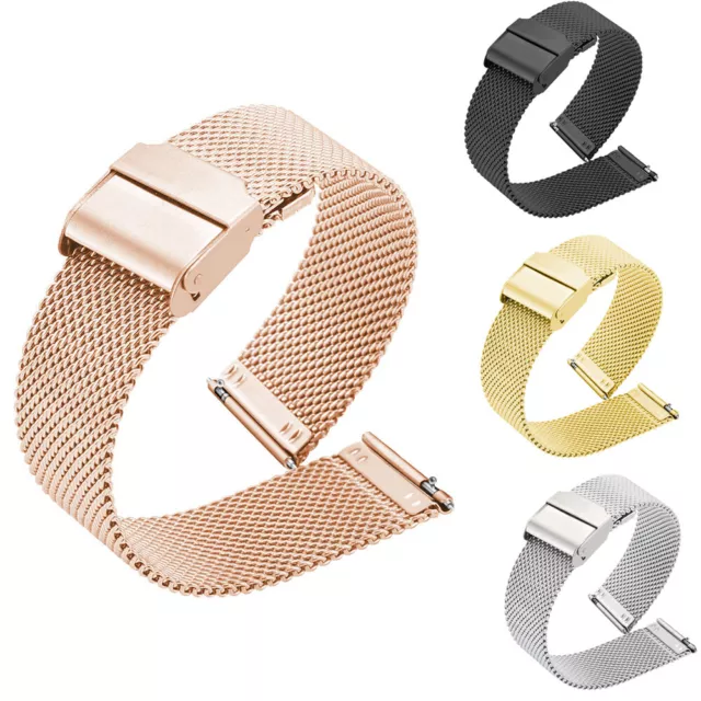 10-24mm Milanese Watch Strap Band Mesh Bracelet Stainless Steel Quick Release