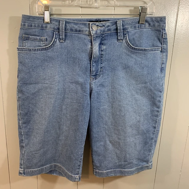 Riders by Lee Light Blue Stretchy High Rise 5 Pocket Bermuda Jeans Shorts 12 M