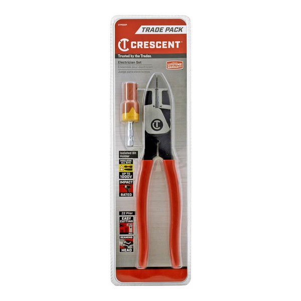 Crescent Tools Electrician Z2 Plier Set and Isolated Bit Holder Tool Set - CT...