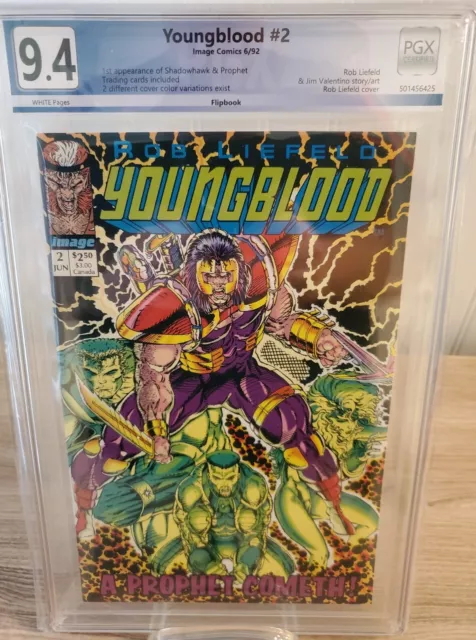 Youngblood 2 PGX (Not CGC) 9.4 1st Appearance Prophet & Shadowhawk Green Red
