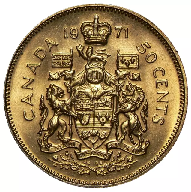 1971 Canada 50 Cents Gold Plated #19045z