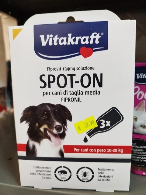 Antiparassitario Fipronil Vitakraft spot-on cani taglia media (10-20 kg)134 mg