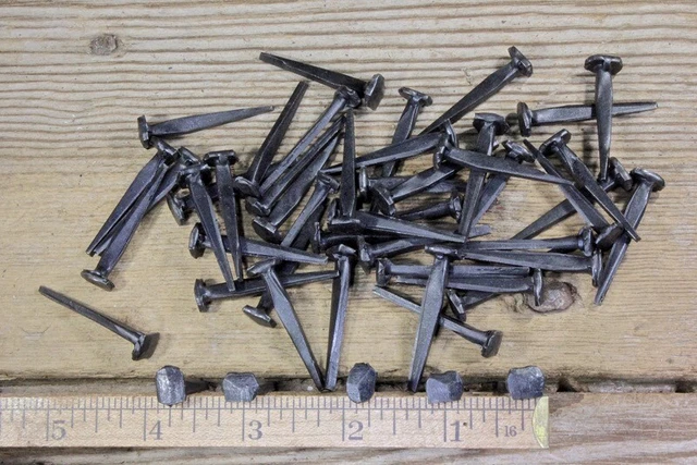 1 1/2" Rose head 30 nails square wrought iron vintage rustic Decorative historic