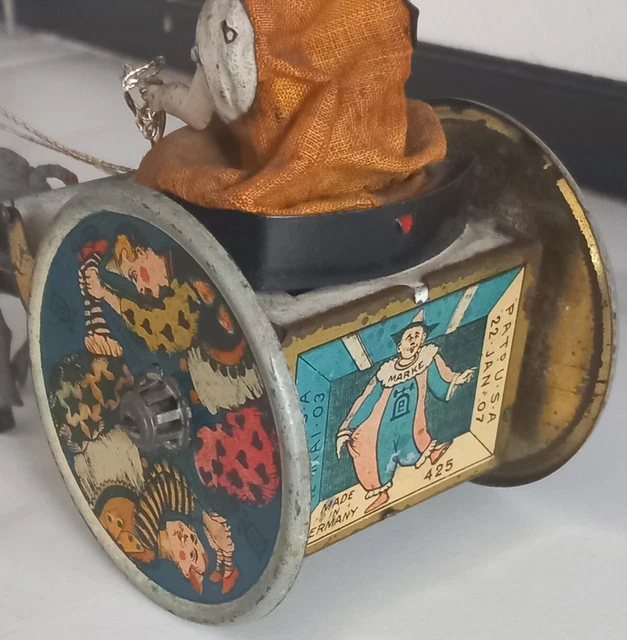 Jouet Mécanique Ancien - Manège En Tôle Litho - Japon - Yone - À Clé