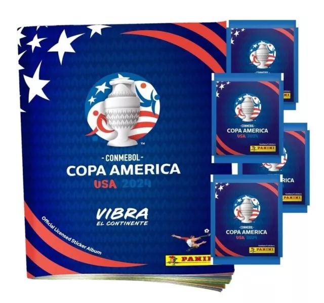 PANINI COPA AMERICA 2025 Album and 5 Packs of Stickers (25 sticker) USA