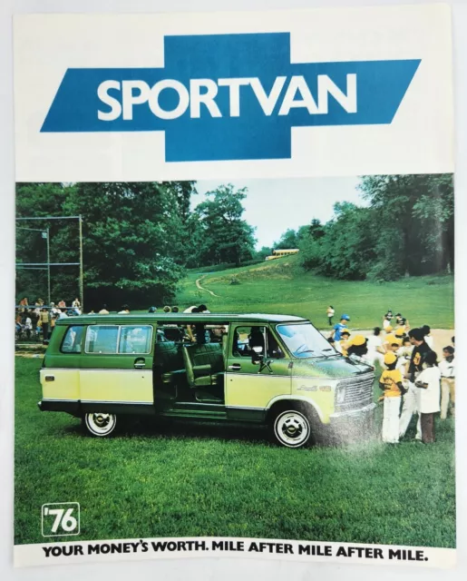 1976 Chevrolet Chevy SportVan Sales Brochure Vintage Original Beauville Foldout