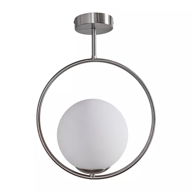 Modern Ceiling Light Fitting Opal Glass Globe Shade Pendant Lighting LED Bulb