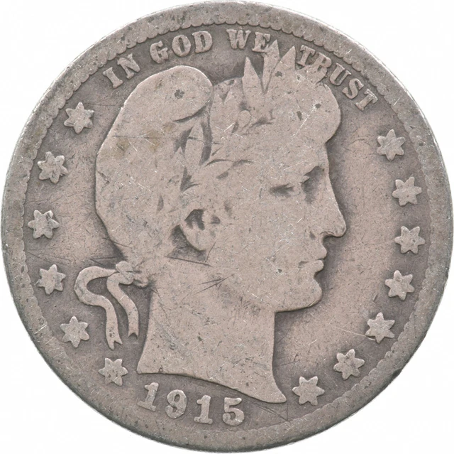 Razor Sharp - 1915-D Barber Liberty Quarter 90% Silver *397