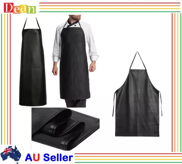 PU Leather Waterproof Waiter Chef Kitchen Cooking Welding Blacksmith Apron New