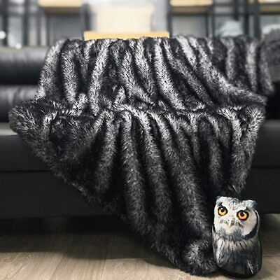 Luxury Faux Fur Throw Blanket Super Soft Lightweight Couch Sofa and Bed Blanket