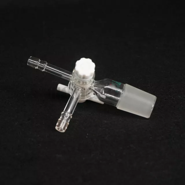24/29 Joint T Type Glass Adapter Three-Way PTFE Stopcock 125mm Length Lab Ware
