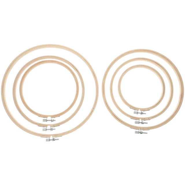 6 Pcs Fournitures Croisées Et Anneaux De Cercle De Broderie Point De Croix Rond
