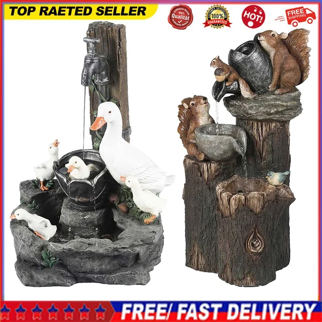 Garden Statue - Animal Sculptures with LED Light Resin Outdoor Decoration