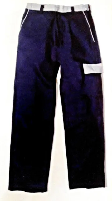 Completo Giubbotto E Pantalone Uomo Blu Con Inserti Grigi 100% Cotone Taglia L 3