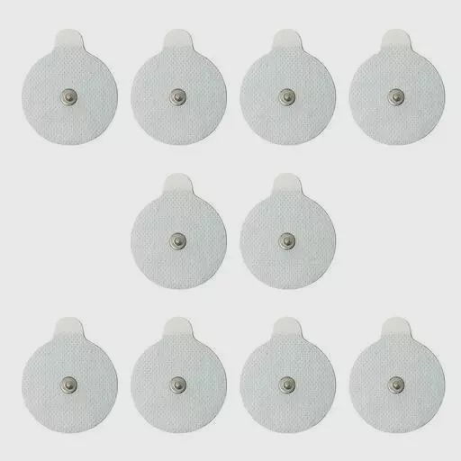 TENS Electrodes, Premium 2" Round Snap On Replacement Pads 5 pairs (10 pads)