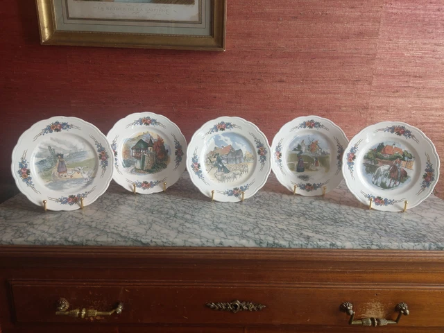 Antique French Obernai Sarreguemines Plates home decor gift