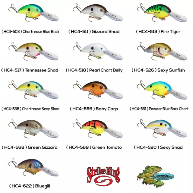 STRIKE KING CRANKBAIT Hybrid Hunter 1oz (HCHH) Your Choice from Any 12  Colors $13.44 - PicClick