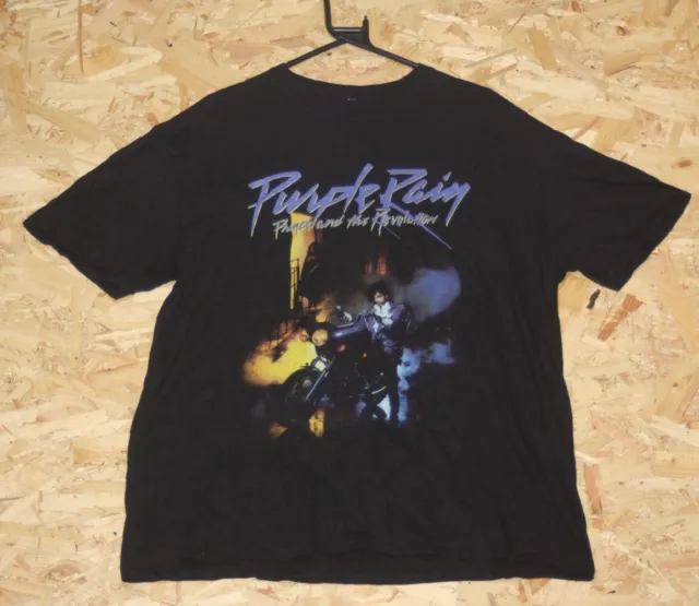 Prince Purple Rain Black XL T-shirt Movie Album Guitar Singer Pop 80’s R&B