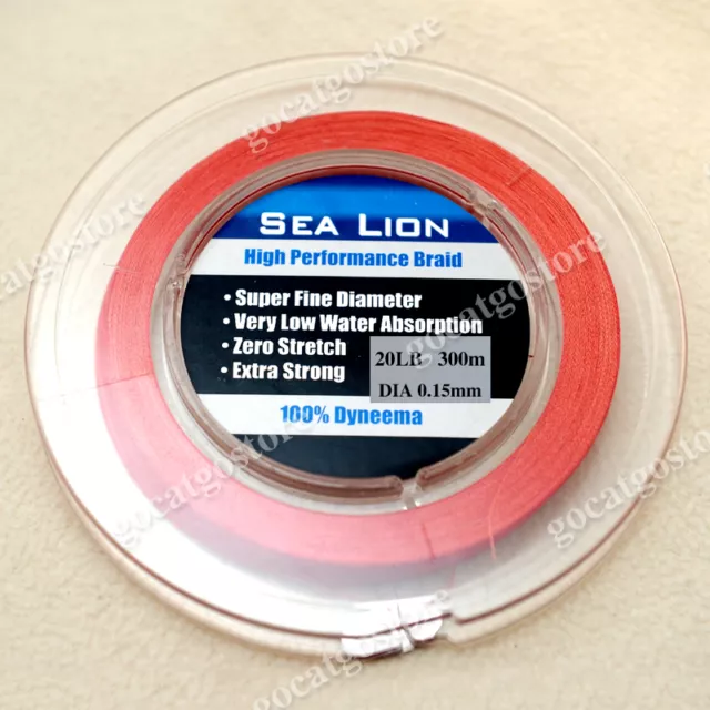 NEW Sea Lion 100% Dyneema Spectra Braid Fishing Line 300M 20lb Red