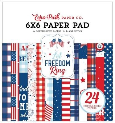 Echo Park - Let Freedom Ring - Almohadilla de papel 6x6 24 hojas de doble cara familia
