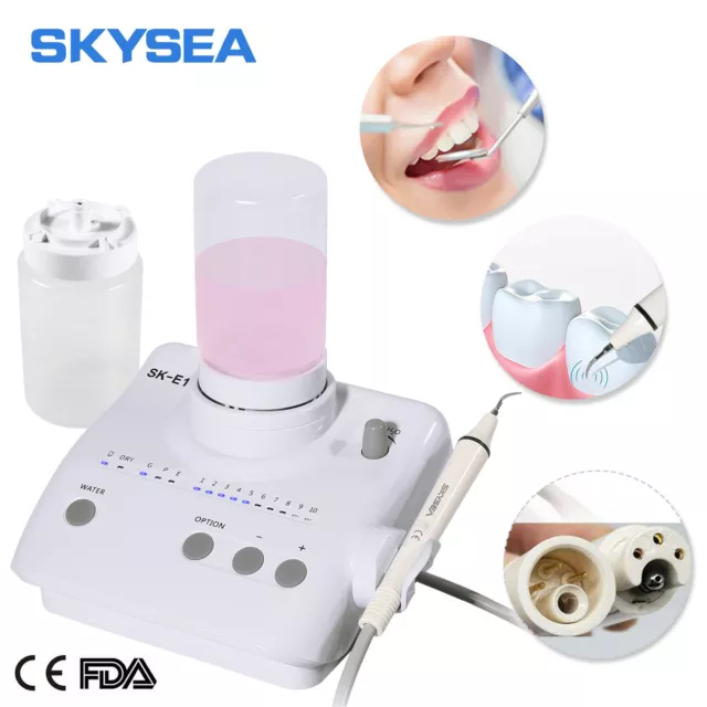 Ultrasonic Piezo Dental Scaler Handpiece 2*Bottles 5*Tips Fit EMS Cavitron SK-E1