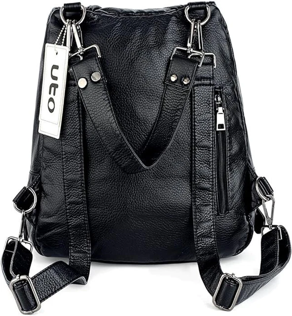 NWOT Black Union Jack Studded UK Flag Convertible Backpack Shoulder Bag Purse 2