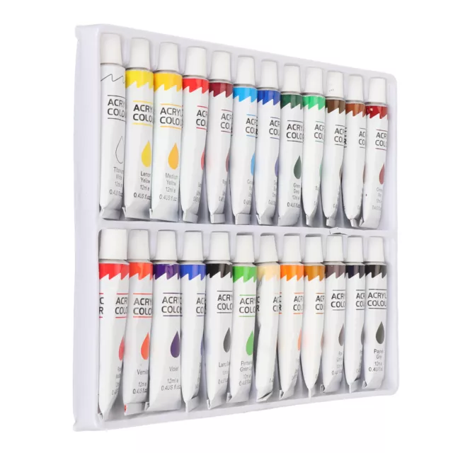 24 Color Gouache Tube Set 12ml Acrylic Paint Set With Color Card Accessories Bhc