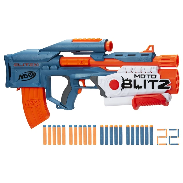 Nerf Elite 2.0 Motoblitz Outdoor Blaster Gun with Foam Darts