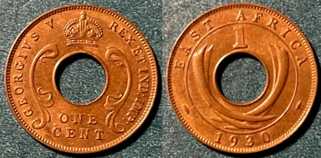 East Africa 1930 1 Cent - George V KM-22 Bronze BUNC #87 - US Seller