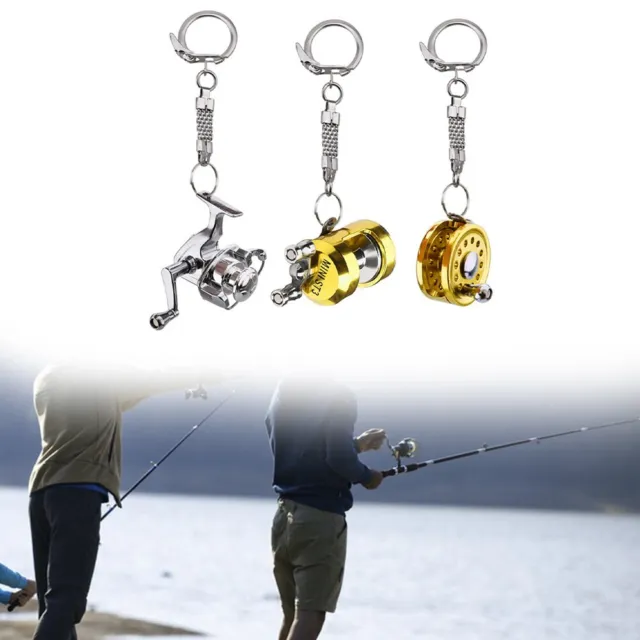 For Fishing Reel Keyring Miniature Alloy Keyring for For Fishing Lovers