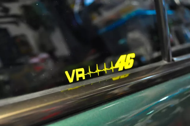 2 Stickers Fluo Vr 46  Rossi Ligne De Vie   Jaune Fluo 3