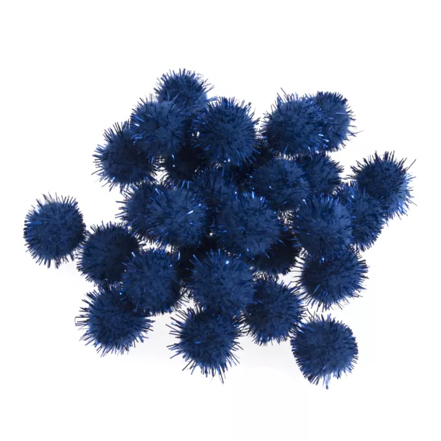 Trimits Pom Poms 1.3cm Metallic Royal - Pack of 100