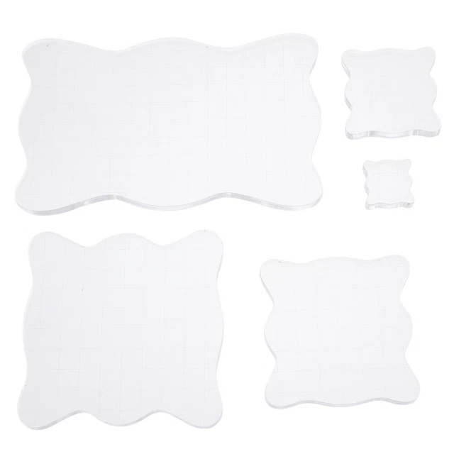 5Pcs Acrylic Stamp Blocks Clear Acrylic Stamping Tools Simple Stamp DIY Supplies