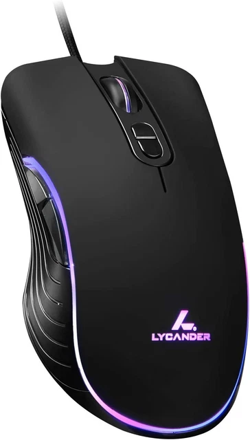 Souris Optique Filaire USB Avec Dpi Réglable Jusqu'À 6400 7 Boutons LED Cble 1,5