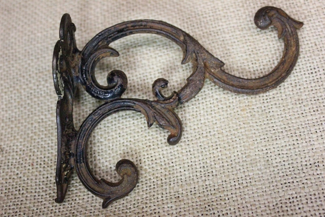 Old Coat Hook Vines Leaves Bath Robe House Farm Wardrobe Rustic Cast Iron
