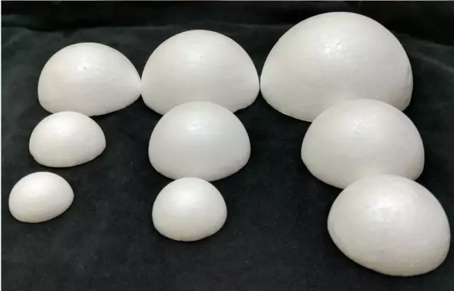 50 Pcs 4/5/6/8cm Half Round Foam Polystyrene Foam Balls Sphere Kids Crafts