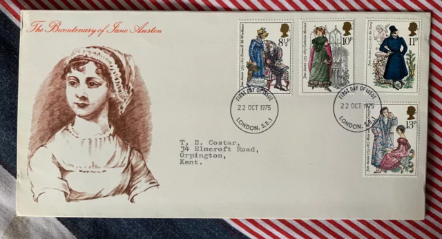 Post Office First Day Cover - The Bicentenary Of Jane Austen 22nd Oct 1975