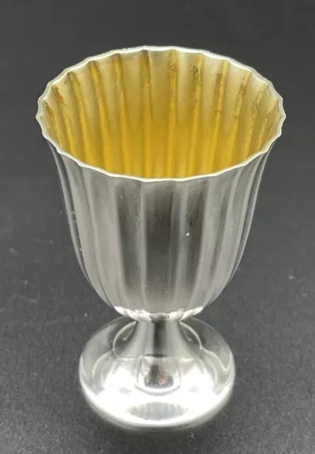 Tiffany Sterling Silver Ribbed Cordial / Shot Cup Glass